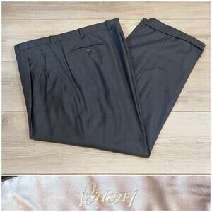 Brioni Moudi Super 150s Men's Pleated Dress Pants Gray Size 38R JP